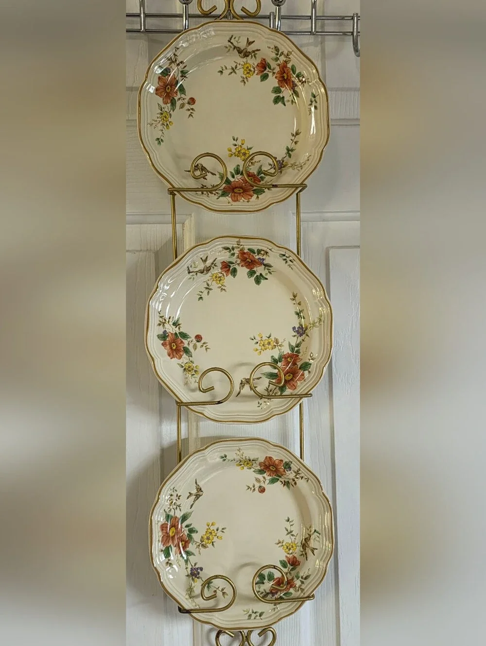 Mikasa Heritage Floral Scalloped Ceramic Dinner Plate Set Of 6